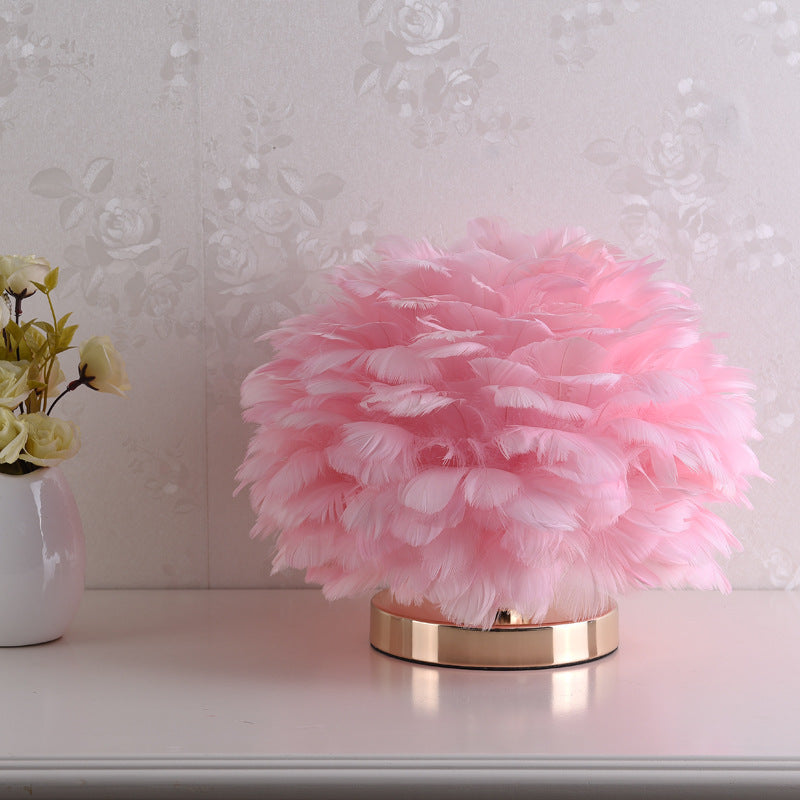 Avtoit | Luxury Feather Table Lamp Bedroom or Nightstand Light
