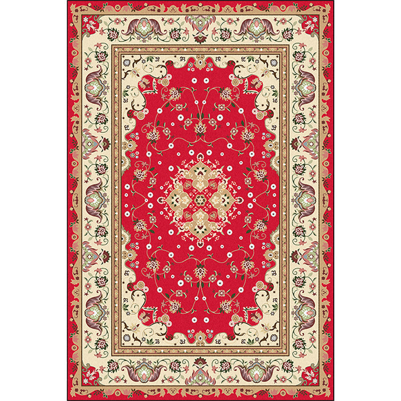 Avtoit | Multicolored bedroom rug Moroccan medallion floral pattern rug made of polyester pet-friendly rug