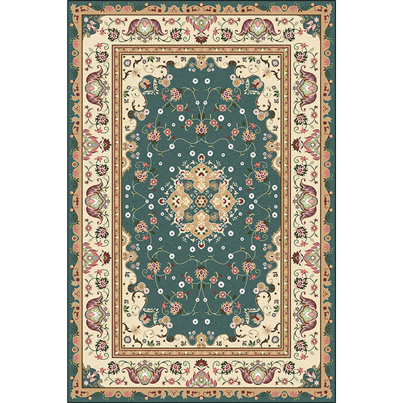 Avtoit | Multicolored bedroom rug Moroccan medallion floral pattern rug made of polyester pet-friendly rug