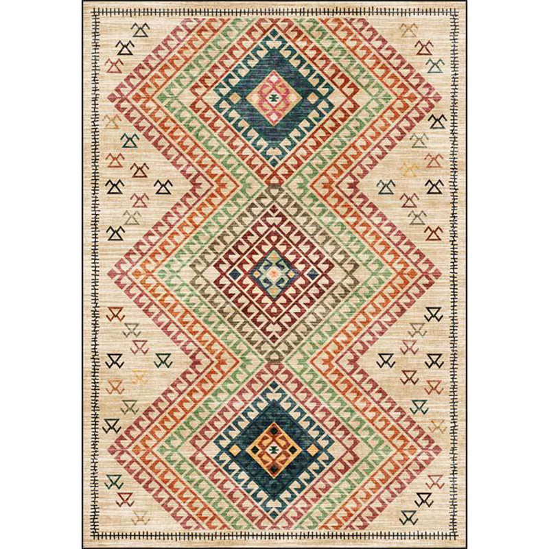 Avtoit | Southwest Living Room Carpet in Yellow Diamond Print Carpet Polyester Stain Resistant Non-Slip Carpet