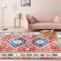 Avtoit | Classic tribal pattern carpet light red southwest carpet polyester machine washable non-slip back carpet for bedroom