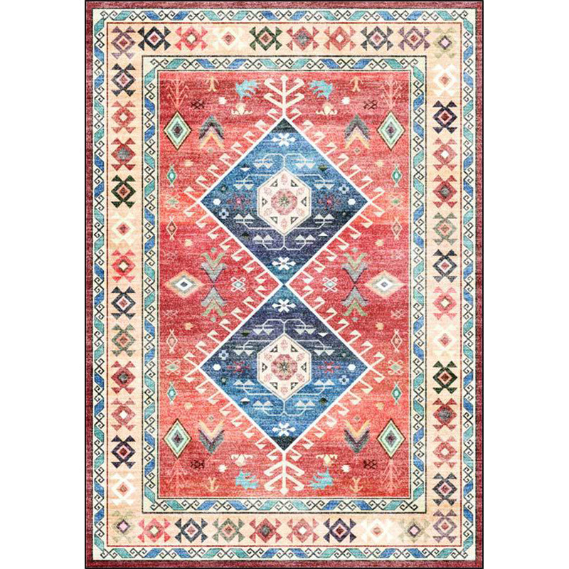 Avtoit | Classic tribal pattern carpet light red southwest carpet polyester machine washable non-slip back carpet for bedroom