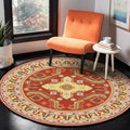 Avtoit | Red Moroccan Carpet Polyester Medallion Print Carpet washable non-slip backing Carpet for Living Room