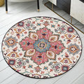Avtoit | Pink Moroccan Carpet Polyester Medallion Print Carpet washable non-slip carpet for living room
