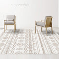 Avtoit | Americana Tribal Geometric Pattern Rug Brown Polyester Rug Machine Washable Non-Slip Rug for the Bedroom