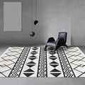 Avtoit | Black and Gray Southwest Carpet Polyester Tree Pattern Carpet Washable Non-Slip Underlay Carpet for Living Room