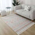 Avtoit | Americana Tribal Pattern Rug Black and White Linen Rug Machine Washable Fringe Area Rug for Bedroom