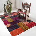 Avtoit | American tribal pattern rug red and purple polyester rug machine washable non-slip back area rug for bedroom