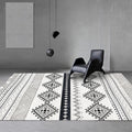 Avtoit | Vintage Southwestern Geometric Pattern Carpet White Tribal Carpet Polyester Washable Non-Slip Back Carpet for Living Room