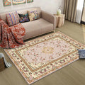 Avtoit | Persian Moroccan rug in yellow medallion floral leaf pattern rug polyester washable rug for home decor