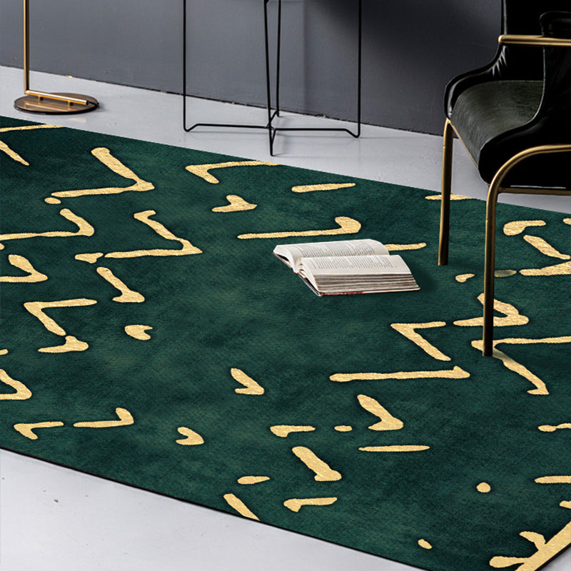 Avtoit | Novelty Living Room Rug in green geometric line pattern Rug Polyester pet-friendly area rug