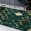 Avtoit | Novelty Living Room Rug in green geometric line pattern Rug Polyester pet-friendly area rug