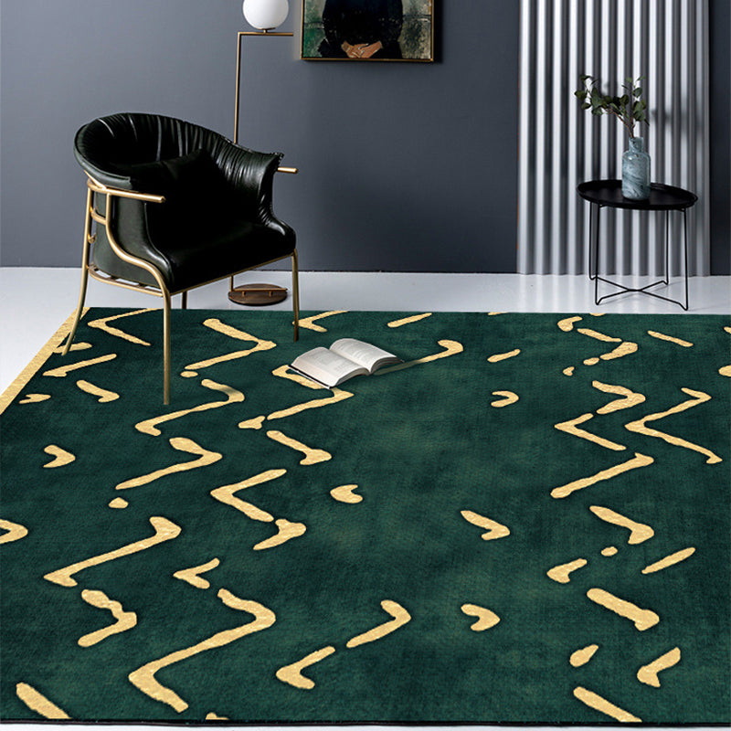 Avtoit | Novelty Living Room Rug in green geometric line pattern Rug Polyester pet-friendly area rug