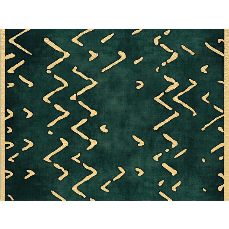Avtoit | Novelty Living Room Rug in green geometric line pattern Rug Polyester pet-friendly area rug