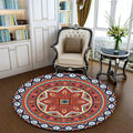 Avtoit | Persian Medallion Pattern Carpet Red Polyester Carpet Machine Washable Non-slip Carpet for the Bedroom