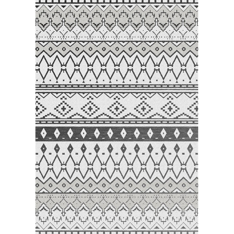 Avtoit | Gray Bedroom Rug Southeast-Geometric Diamond Pattern Area Rug Polyester Stain Resistant Pet Friendly Rug