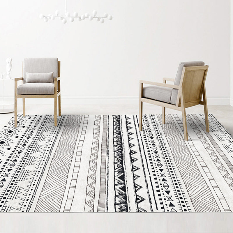 Avtoit | Black and brown southwestern carpet polyester tribal pattern carpet washable non-slip backing carpet for the living room