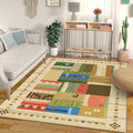 Avtoit | Americana Tribal Pattern Carpet Multi-Color Polyester Carpet Machine Washable Non-Slip Area Rug for Bedroom