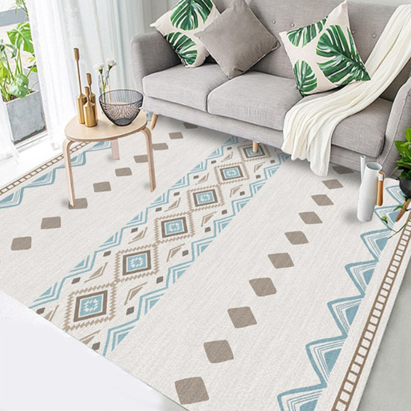Avtoit | Americana Tribal Geometric Pattern Rug Black and Grey Polyester Rug Machine Washable Non-Slip Area Rug for Bedroom
