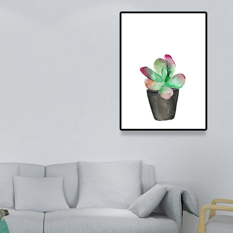Avtoit | Tropix Succulent Plant Sign Canvas Structured Green Wall Art Print for Living Room