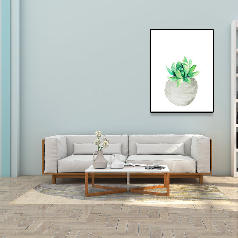 Avtoit | Tropix Succulent Plant Sign Canvas Structured Green Wall Art Print for Living Room
