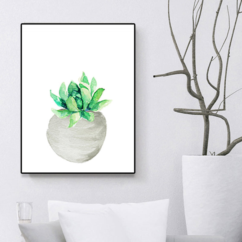 Avtoit | Tropix Succulent Plant Sign Canvas Structured Green Wall Art Print for Living Room
