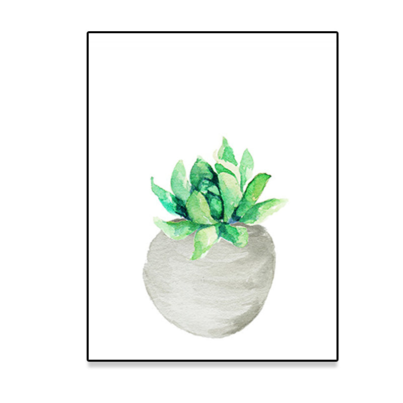 Avtoit | Tropix Succulent Plant Sign Canvas Structured Green Wall Art Print for Living Room