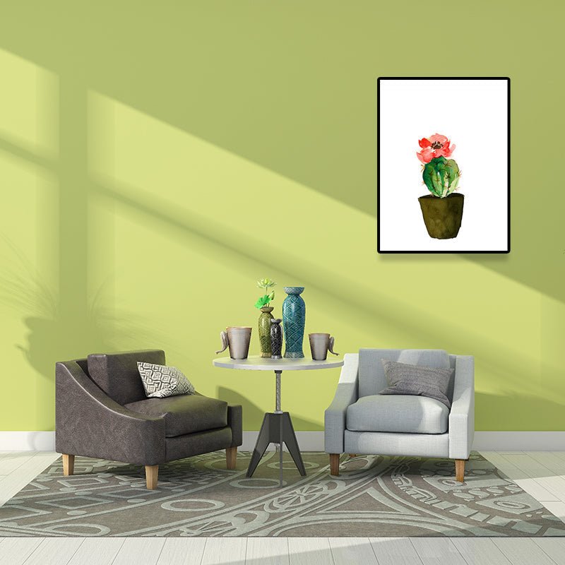 Avtoit | Tropix Succulent Plant Sign Canvas Structured Green Wall Art Print for Living Room