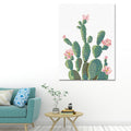 Avtoit | Green Cactus Flower Canvas Print Botanical Tropical Textured Wall Art for Home