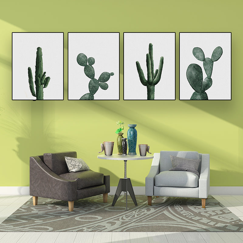 Avtoit | Tropical Plant Cactus Wall Decoration Green Texture Surface Canvas Print for Living Room