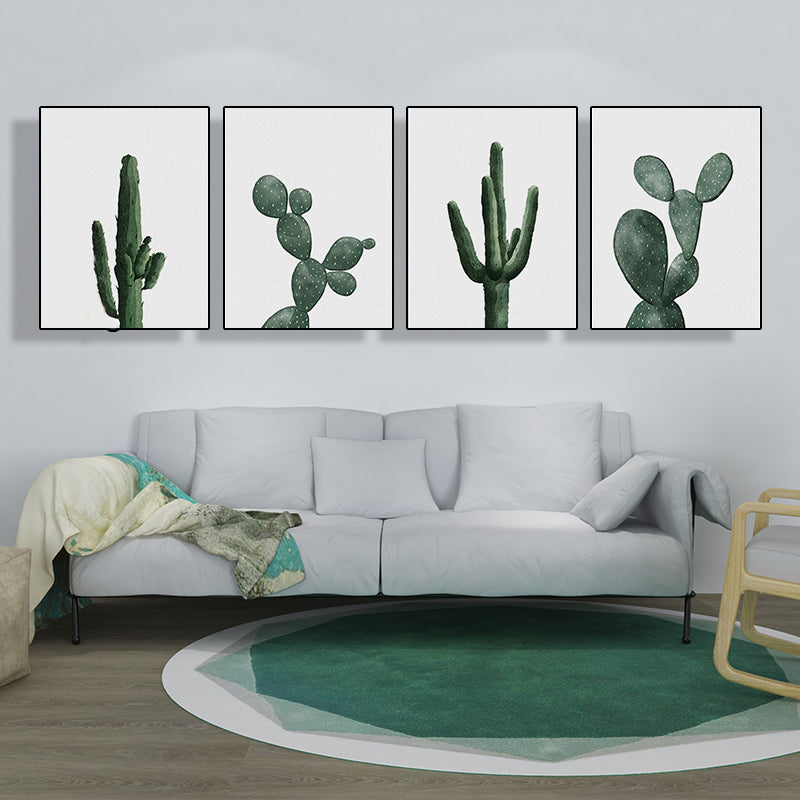 Avtoit | Tropical Plant Cactus Wall Decoration Green Texture Surface Canvas Print for Living Room