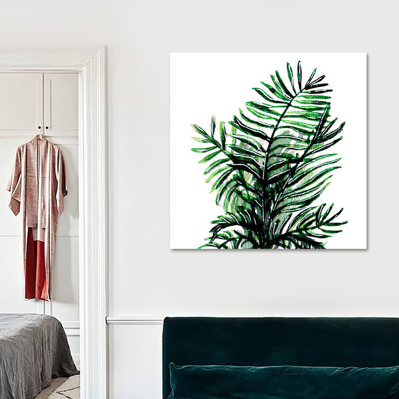 Avtoit | Stylish tropical leaf art print for bedroom Botanical wall decoration in green