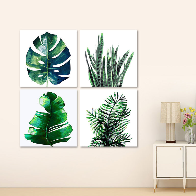 Avtoit | Stylish tropical leaf art print for bedroom Botanical wall decoration in green