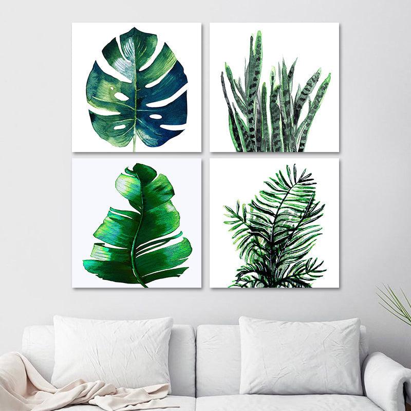 Avtoit | Stylish tropical leaf art print for bedroom Botanical wall decoration in green