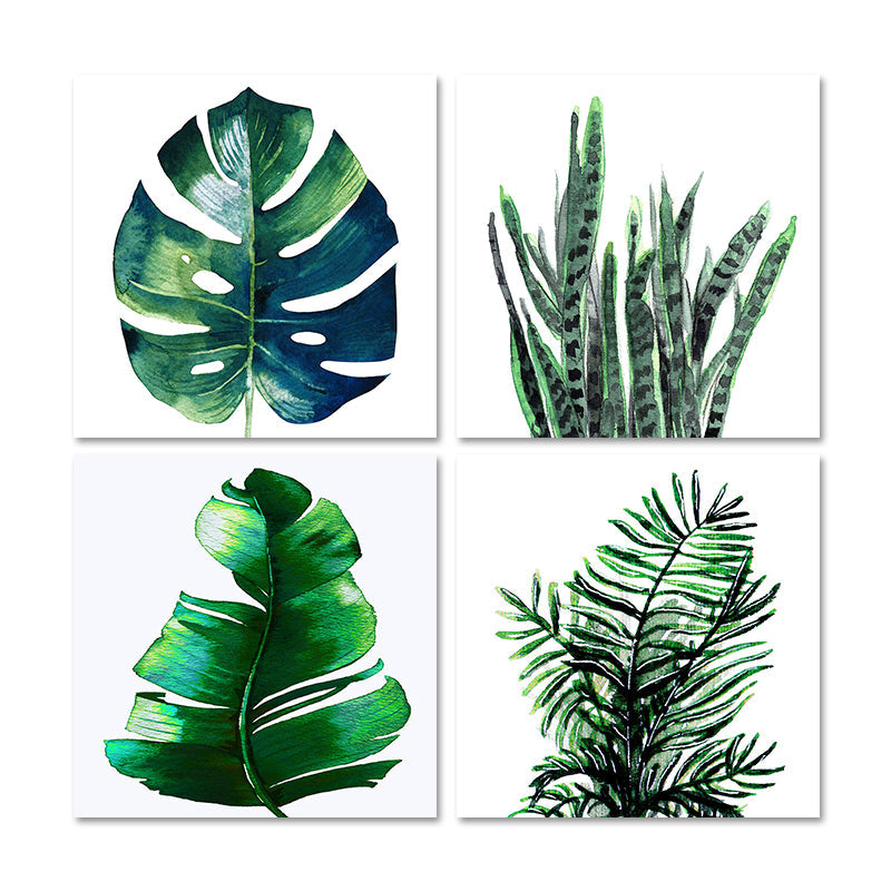 Avtoit | Stylish tropical leaf art print for bedroom Botanical wall decoration in green