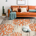 Avtoit | Washed Paisley Pattern Rug Gray Classic Rug Polyester Washable Non-Slip Base Rug for Living Room
