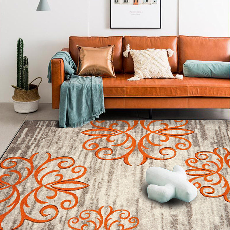 Avtoit | Washed Paisley Pattern Rug Gray Classic Rug Polyester Washable Non-Slip Base Rug for Living Room