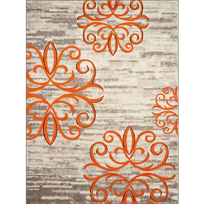 Avtoit | Washed Paisley Pattern Rug Gray Classic Rug Polyester Washable Non-Slip Base Rug for Living Room