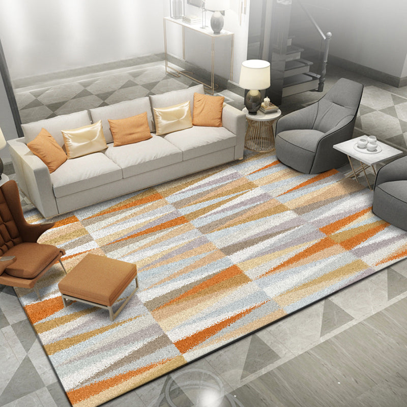 Avtoit | North Sea Novelty Rug in Orange Geometric Triangle Pattern Rug Polyester Washable Carpet for Home decoration