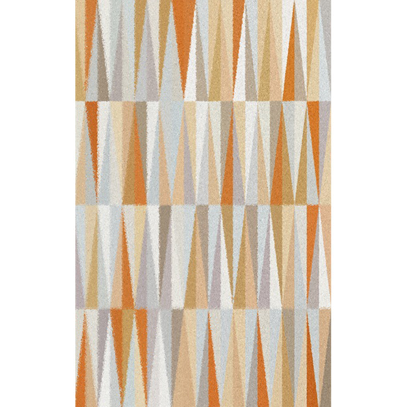 Avtoit | North Sea Novelty Rug in Orange Geometric Triangle Pattern Rug Polyester Washable Carpet for Home decoration
