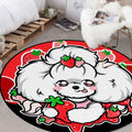 Avtoit | Children's Room Rug in Purple and Red Animal Dog Star Strawberry Print Rug Polyester Non-Slip Area Rug