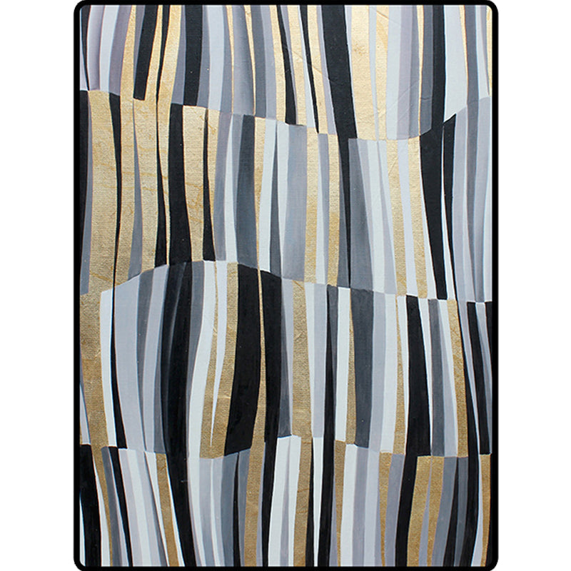 Avtoit | Minimalistic Novelty Rug in Gray Geometric Lines Pattern Rug Polyester Machine Washable Rug for Home Decoration