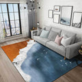 Avtoit | Brown and blue contemporary carpet polyester geography pattern carpet washable non-slip backing carpet for living room