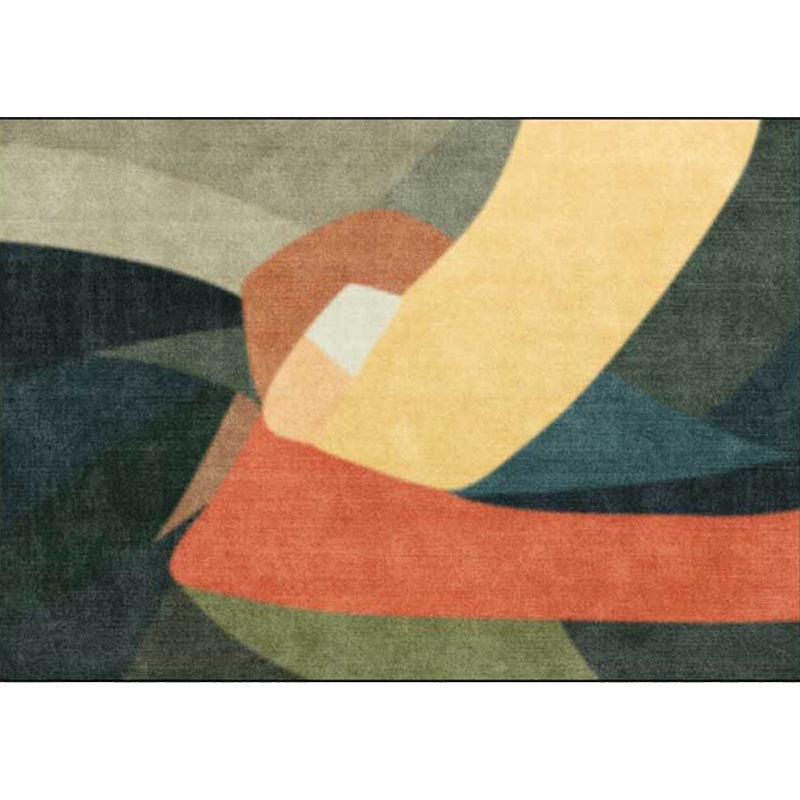 Avtoit | Novelty Living Room Rug Colorful Block Print Rug Polyester Stain Resistant Washable Area Rug