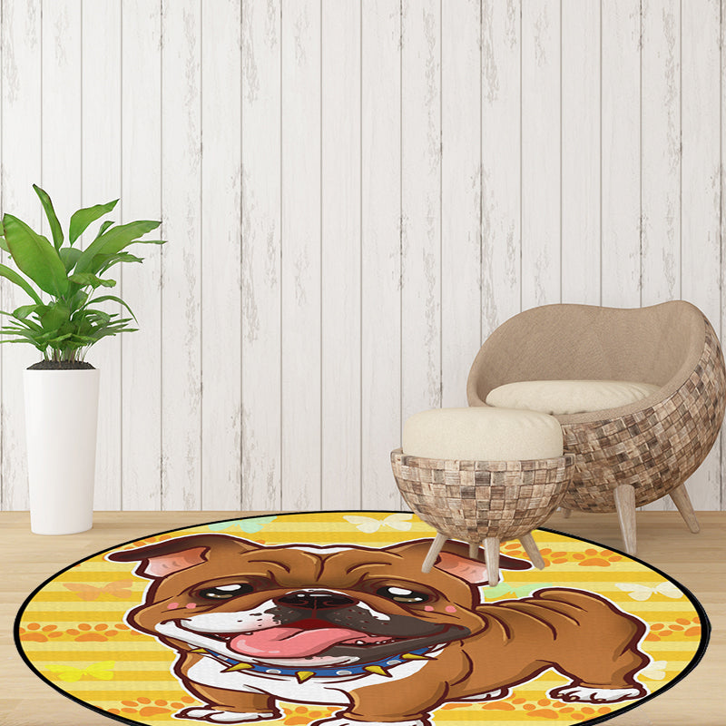 Avtoit | Beautiful children's carpet in pink and yellow animal dog banana balloon pattern carpet polyester washable carpet for the children's room