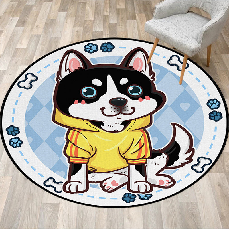 Avtoit | Beautiful children's carpet in pink and yellow animal dog banana balloon pattern carpet polyester washable carpet for the children's room