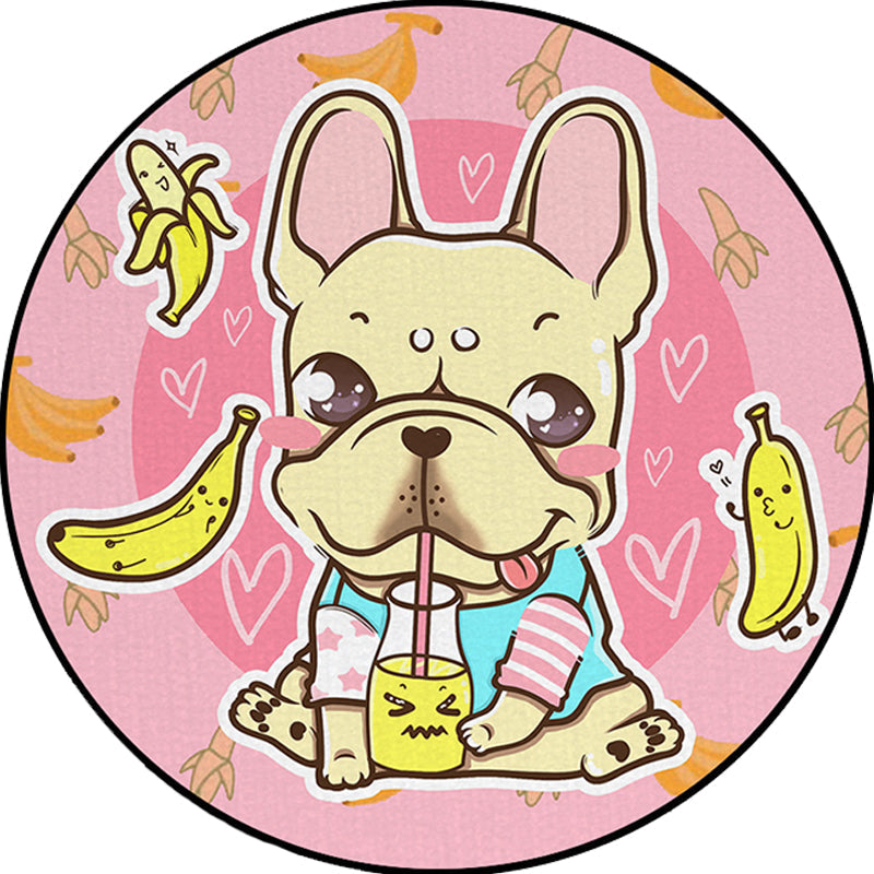 Avtoit | Beautiful children's carpet in pink and yellow animal dog banana balloon pattern carpet polyester washable carpet for the children's room