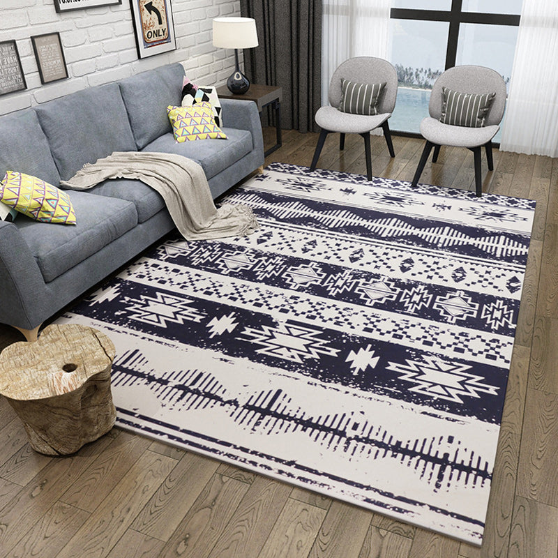Avtoit | Green and white bedroom carpet southwestern geometric animal pattern rug polyester non-slip rug