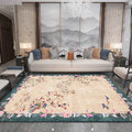 Avtoit | Light brown vintage carpet made of polyester with floral pattern, washable, non-slip back, carpet for the living room