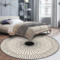 Avtoit | Unique Radial Pattern Rug Apricot Modern Rug Polyester Washable Non-Slip Back Rug for Bedroom